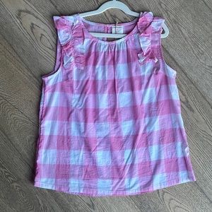 Crewcuts gingham pink and white shirt